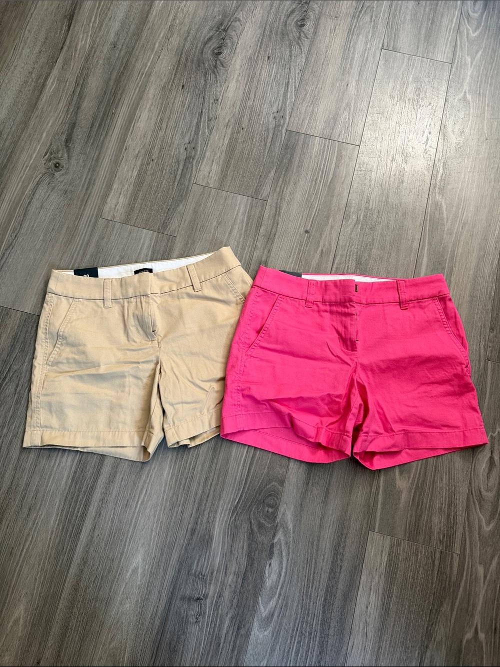 J. Crew Cotton Chino Shorts in Hot Pink and Beige - size 00 New with Tags